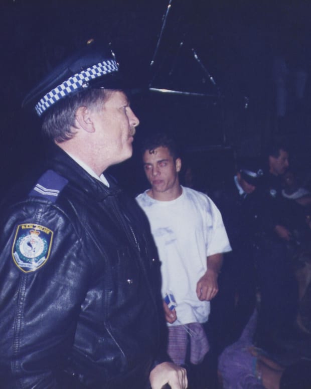 Police Officer at a rave (photo by Matthew Spong)