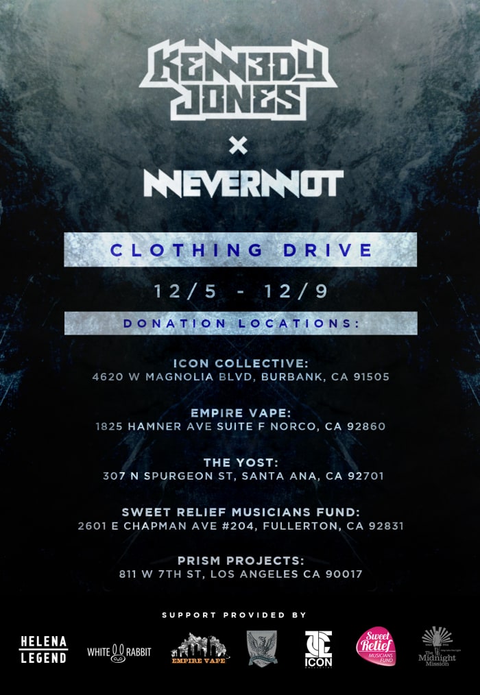 Kennedy Jones is hosting his NNeverNNot clothing drive
