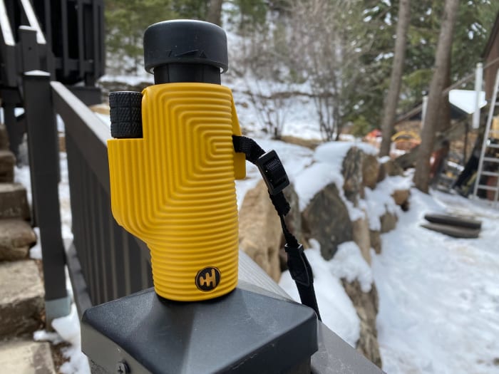 This was a picture from another trip back in April, but we still took this fantastic little scope with us to spot deer, elk, Hot Sauce Andy, and peep other cool cabins in the area. 