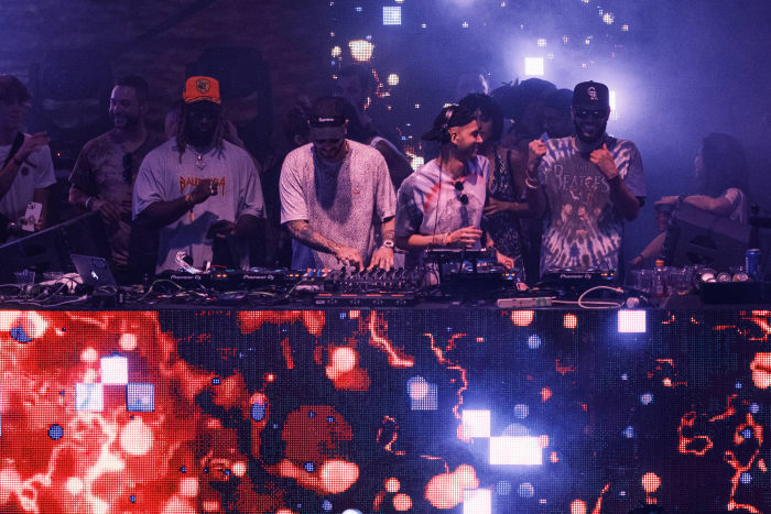 The Martinez Brothers b2b Loco Dice at the Pyramid Stage at Movement Detroit 2022.
