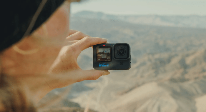 The Hero 11 Black's front camera makes it easy for solo users to capture footage. 