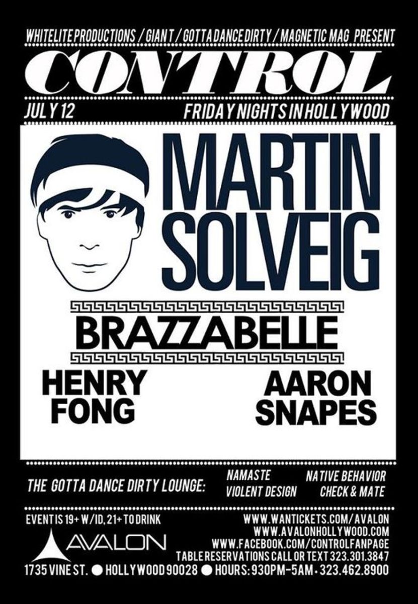 EDM Event: Martin Solveig At Conatrol LA Tonight; Supported By Brazzabelle, Henry Fong And Aaron Snapes