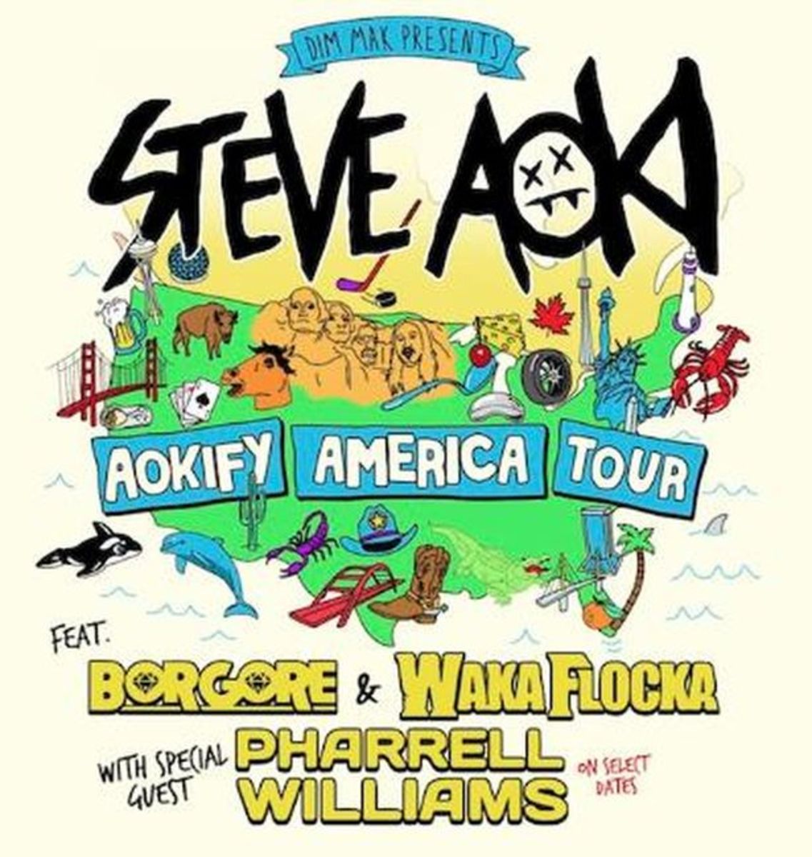 EDM News: Steve Aoki Announces 'Aokify America' Tour with Borgore, Waka Flocka Flame, + Pharrell Williams