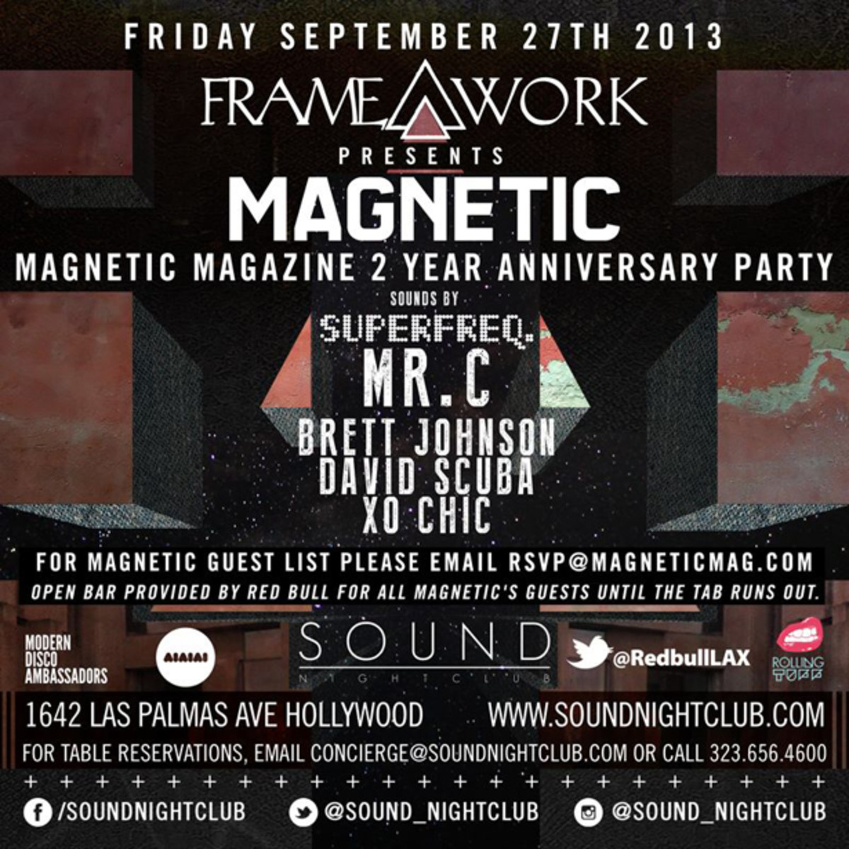Magnetic Magazine's 2 Year Anniversary Party September 27th At Sound Nightclub In Hollywood
