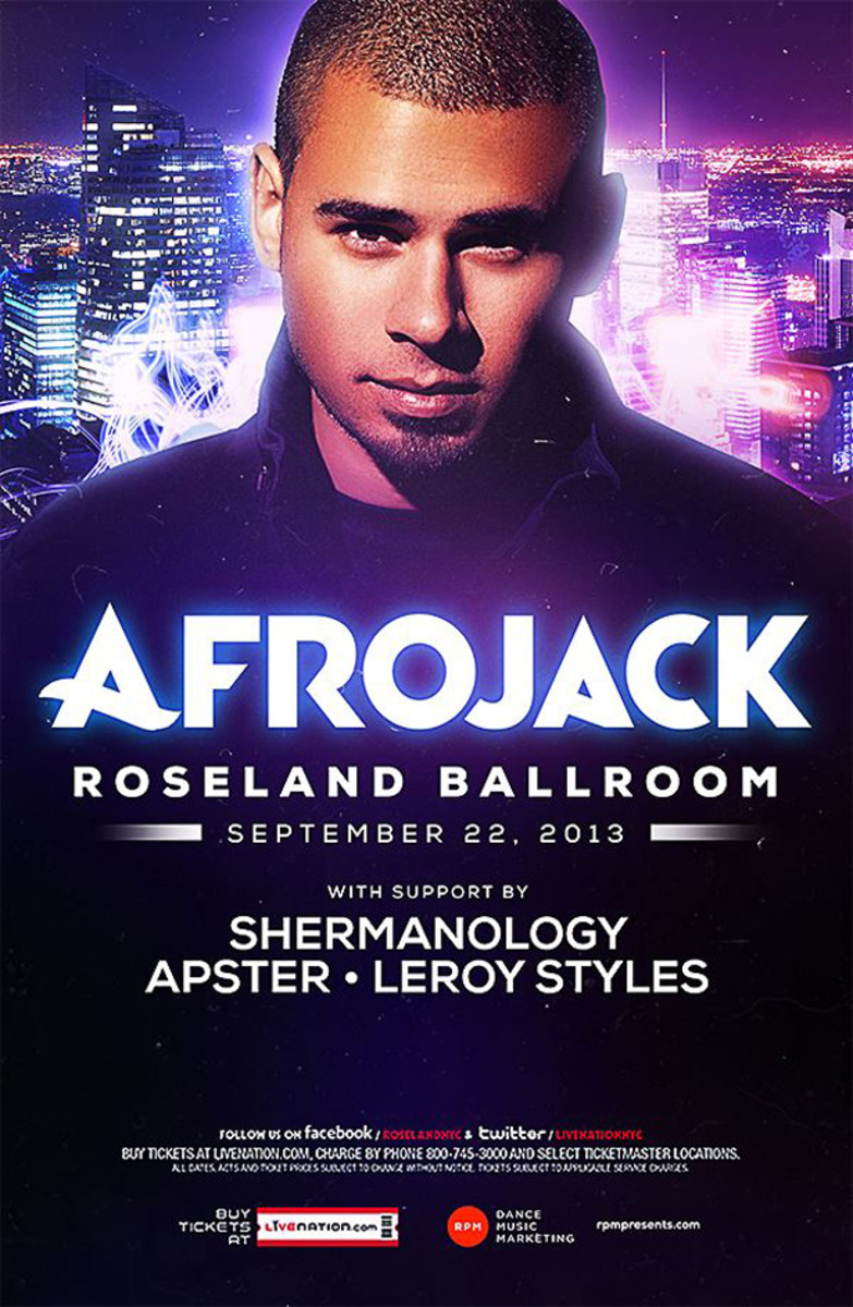 EDM Event: Afrojack In NYC MOVED To Roseland Ballroom 9/22