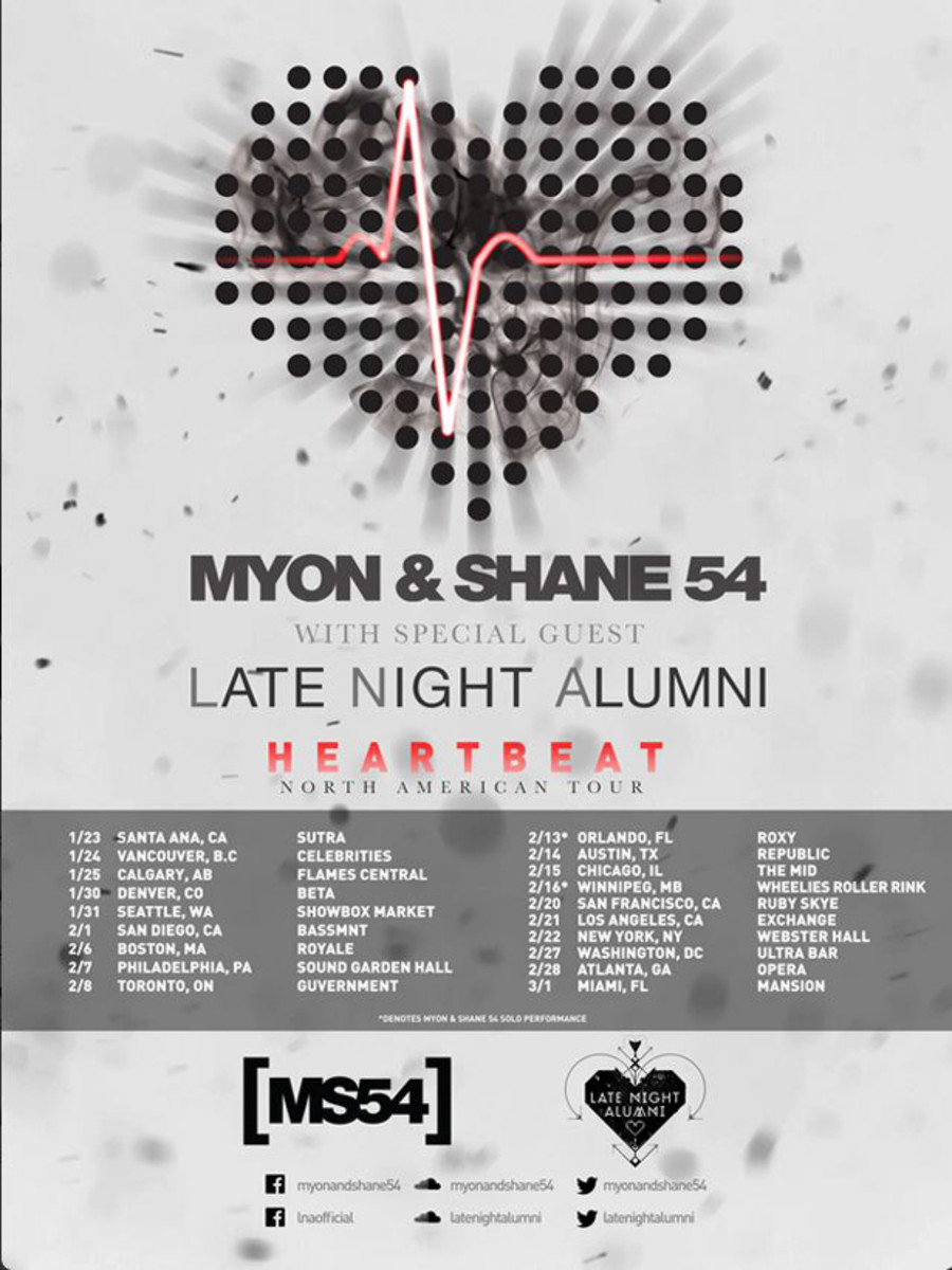 Myon & Shane 54 "Heartbeat" North American Tour With Late Night Alumni - EDM News