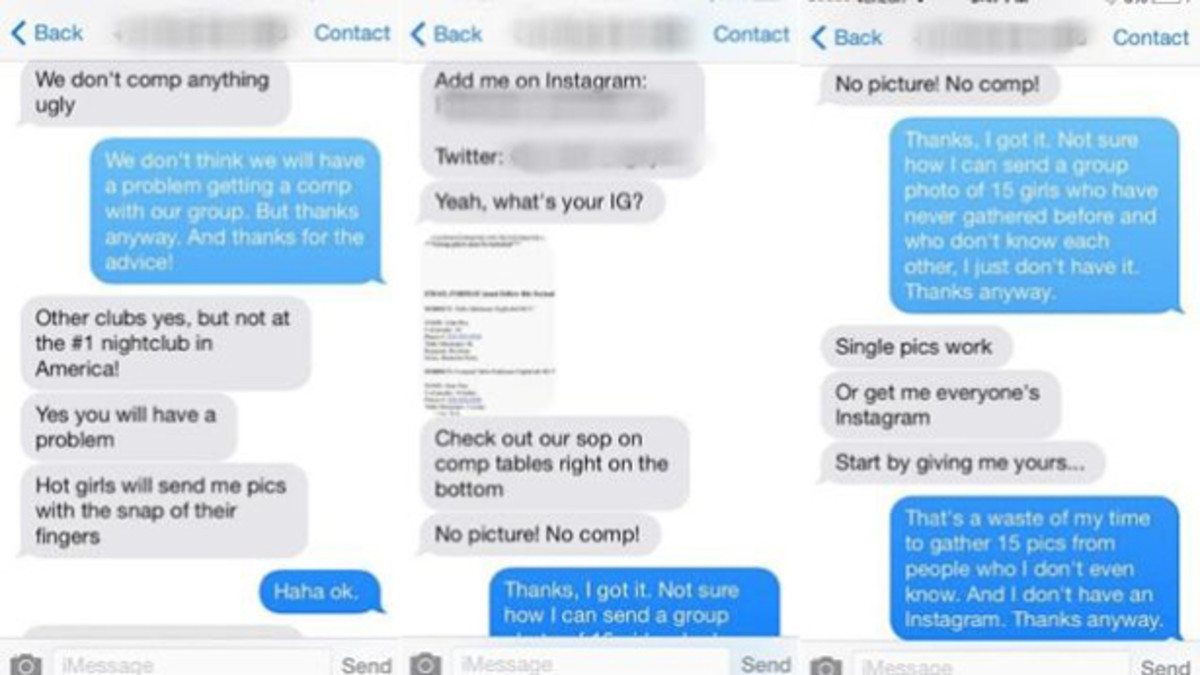 Text Message Screen Shots Reveal Misogynistic Attitude Of Vegas Club Promoter