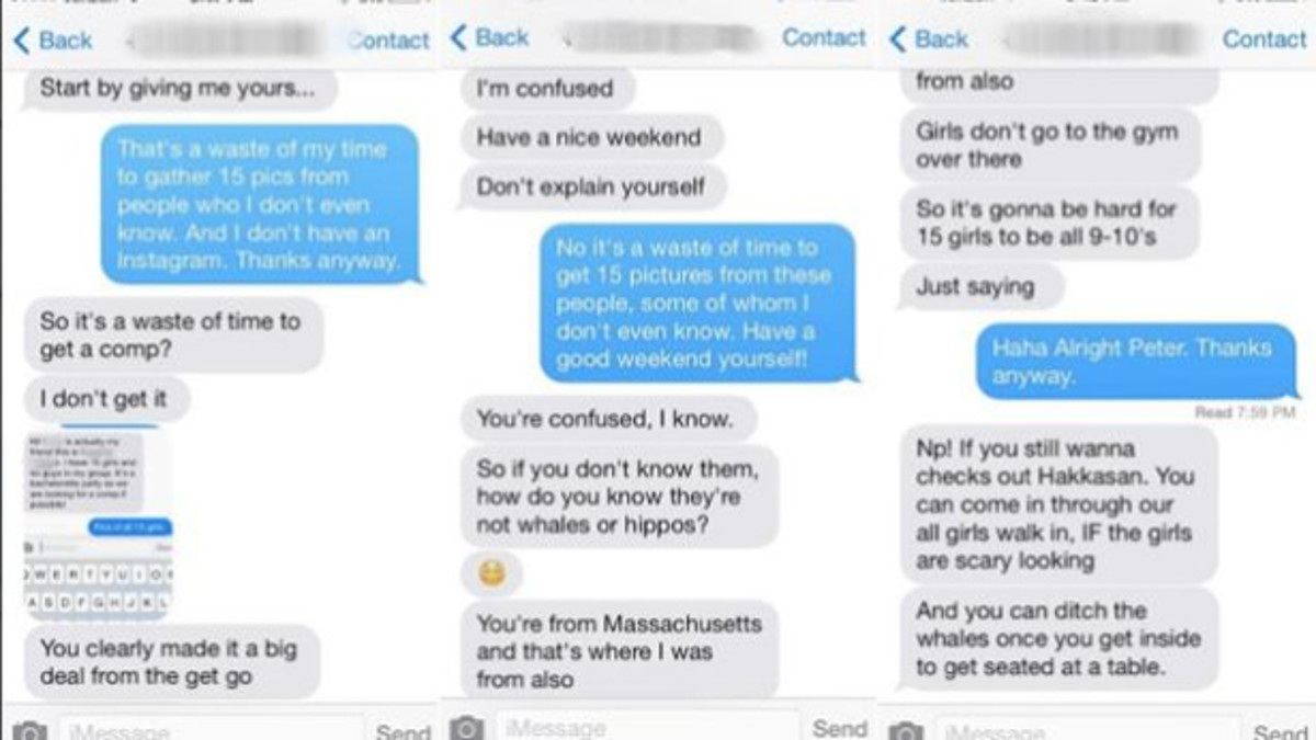 Text Message Screen Shots Reveal Misogynistic Attitude Of Vegas Club Promoter