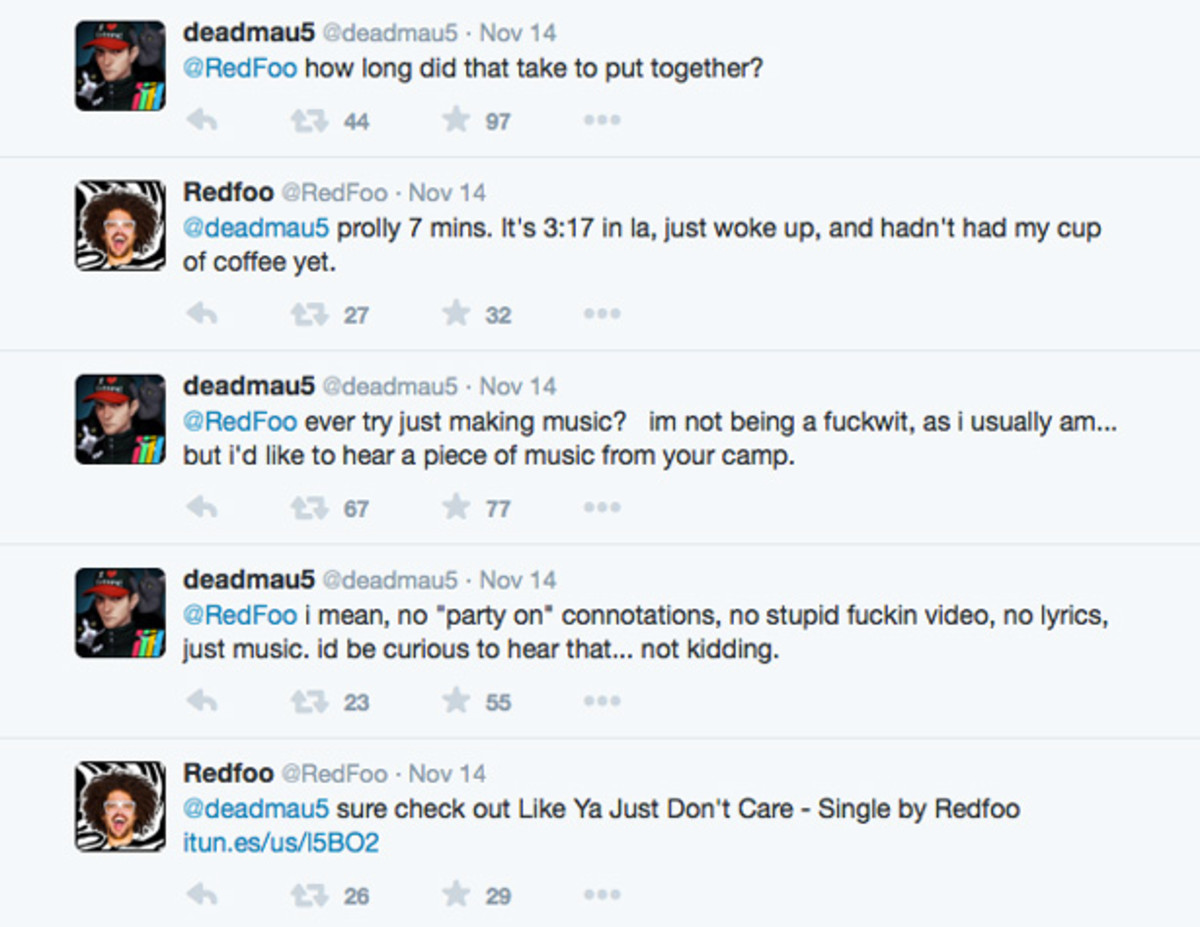 deadmau5 Says Redfoo Is "pandering to The Stupid Masses Perpetuating Stupidity"