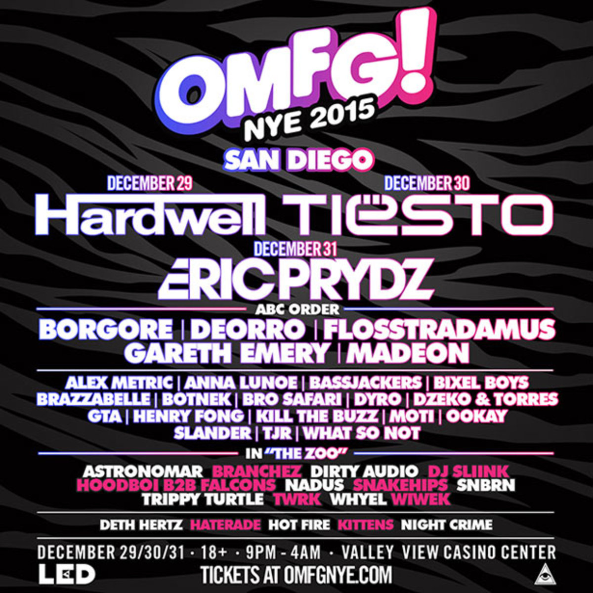 Spotlight Event: LED Presents OMFG NYE 2015 San Diego With Hardwell, Tiesto and Eric Prydz