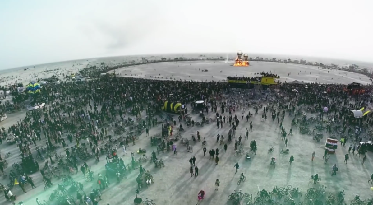 Watch: Burning Man Filmed From A Drone's View