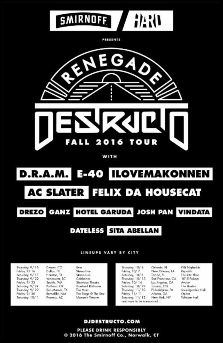 Destructo Renegade Tour dates