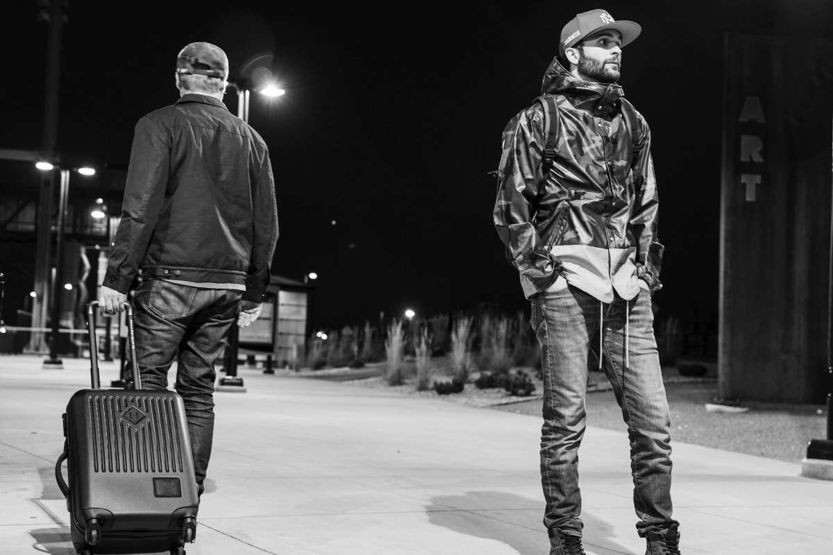 Suitcase & Jacket by Hershel Supply Co. photo Jonas Tempel | models - David | Cam