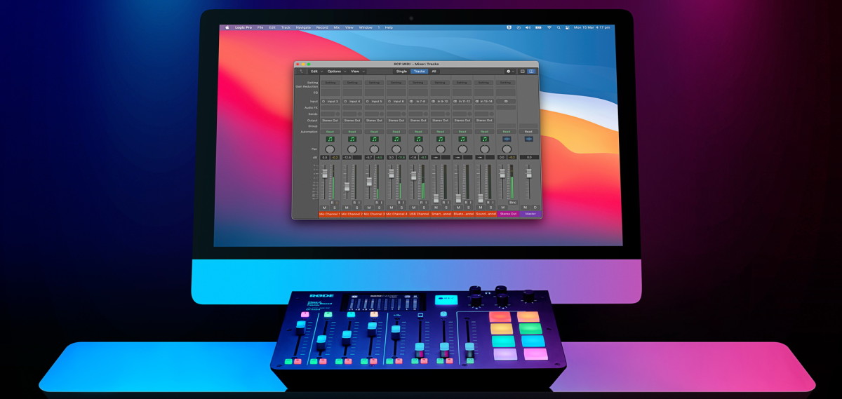 RØDEcaster PRO with iMac interface