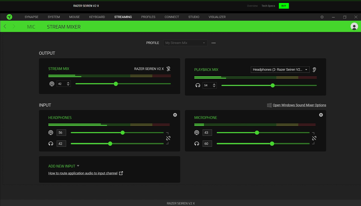 Stream Mixer software screenshot