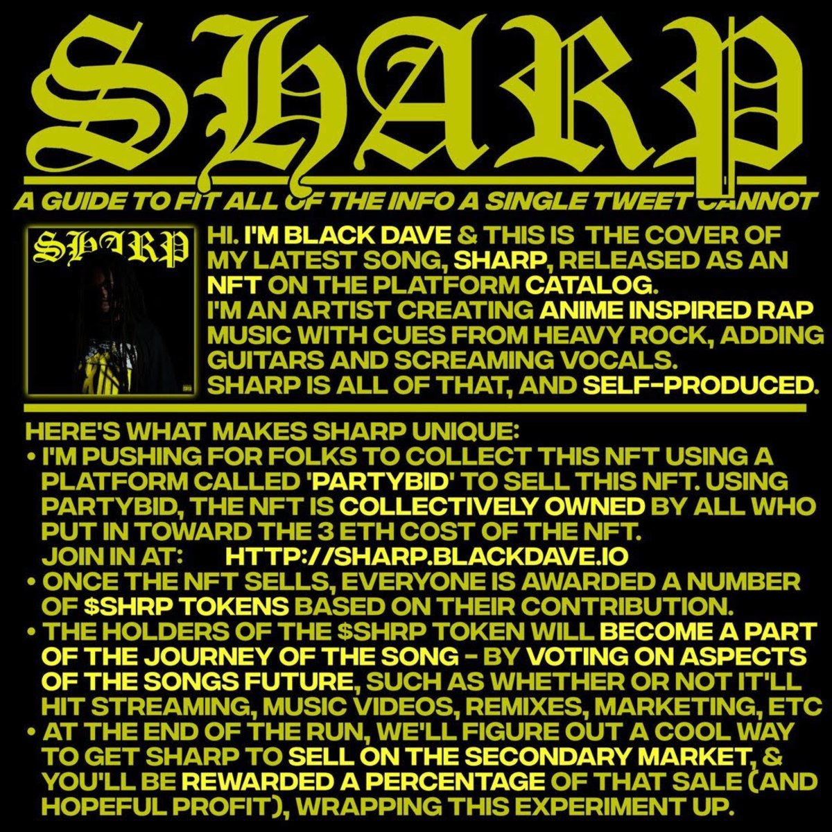 COVER ART FOR BLACK DAVE’S “SHARP” RELEASE. CREDIT: BLACK DAVE
